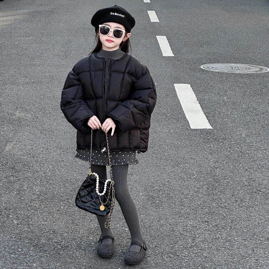 女童外套2025新款儿童超好看棉服大童女孩设计感冬装加厚洋气棉袄