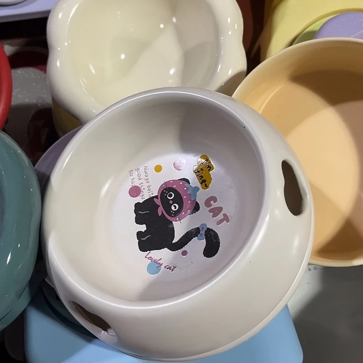 陶陶瓷小猫餐具微x