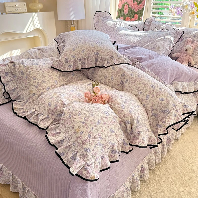 孤品床品套件四件套小清新宿舍单人韩式印花小碎花凉感