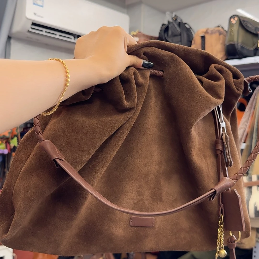 头层牛皮咖啡色翻毛皮