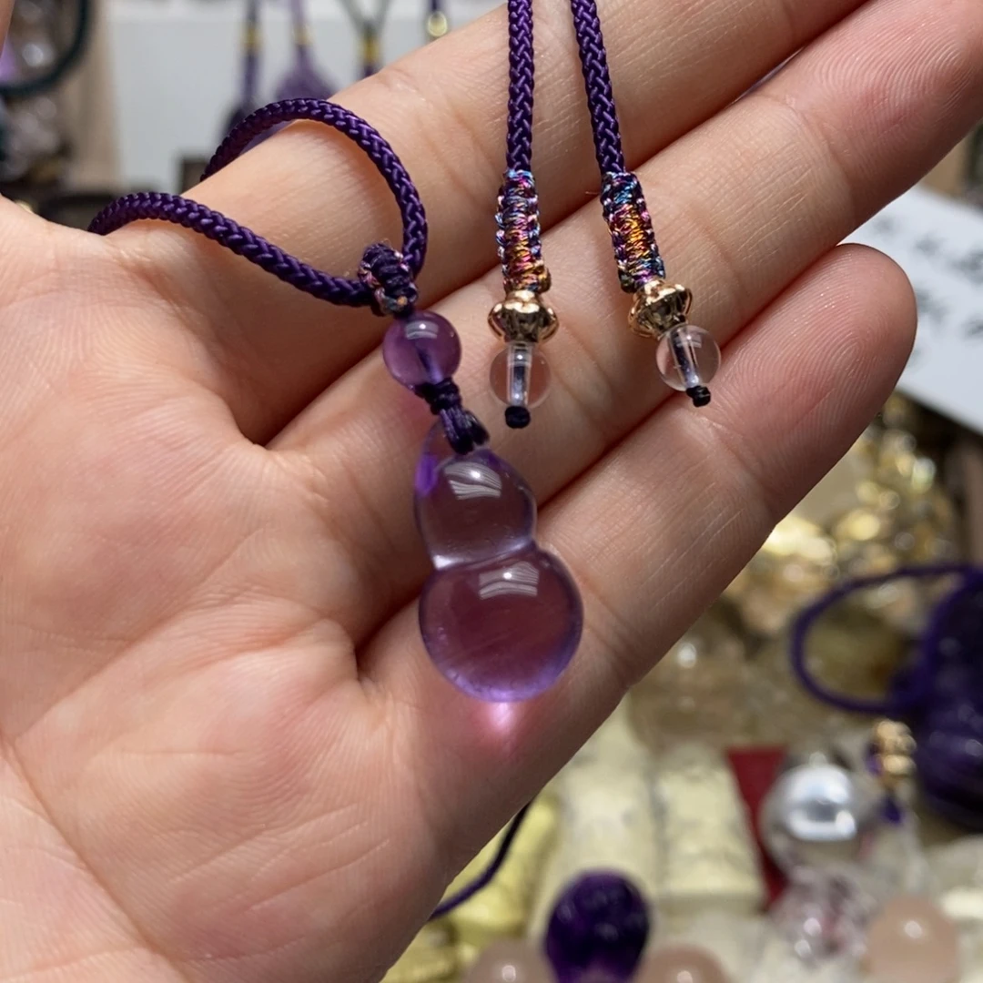 未镶嵌紫晶吊坠(赠链)天然紫水晶葫芦吊坠