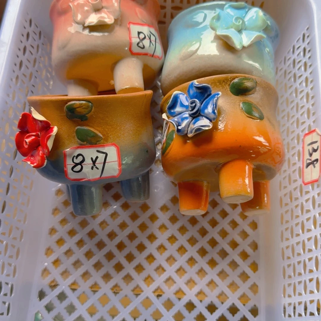 紫砂花盆粗陶精装