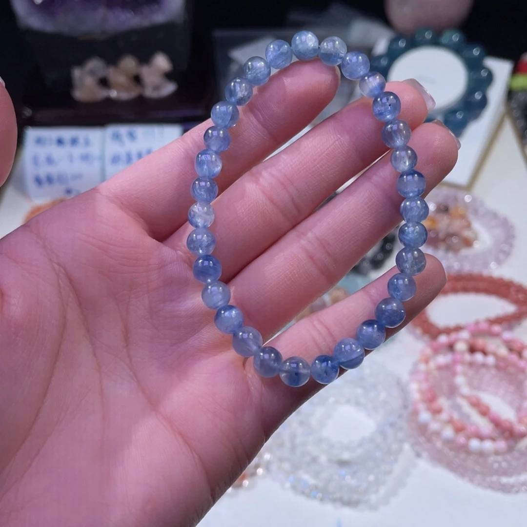未镶嵌手链水晶拉丝蓝晶石6+