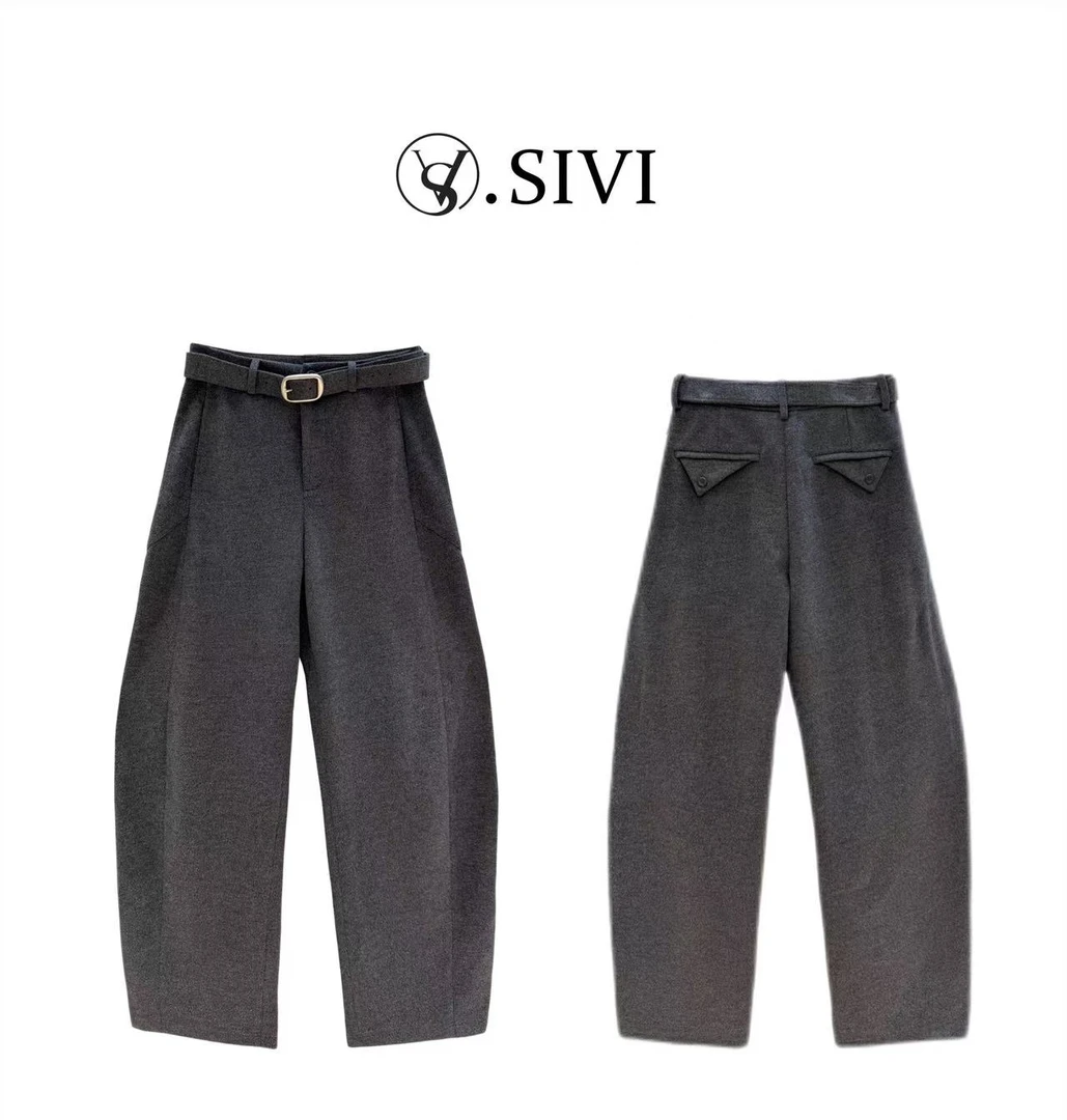 熙薇【落日海滨】2025早秋新款天丝羊毛巨显瘦气质休闲裤H5310