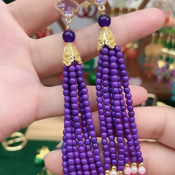 合金石英质玉耳饰