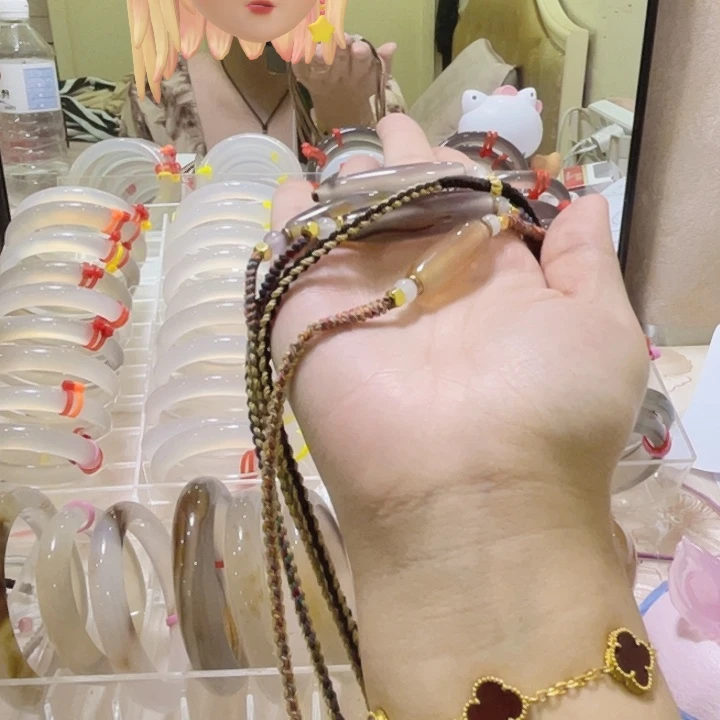 饭***吗玛瑙/玉髓手镯合金