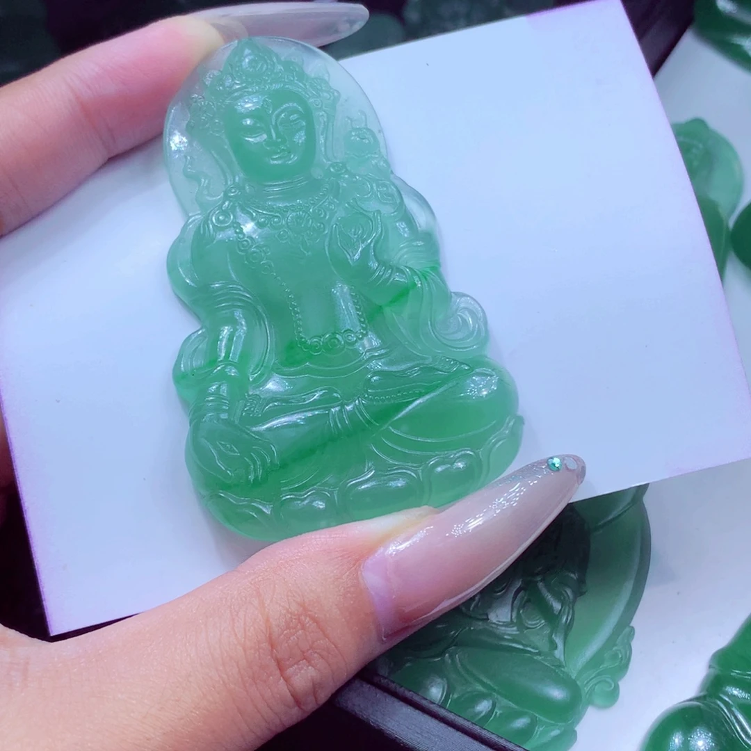 历***沐定制翡翠未镶嵌天然缅甸翡翠A货毛货挂件