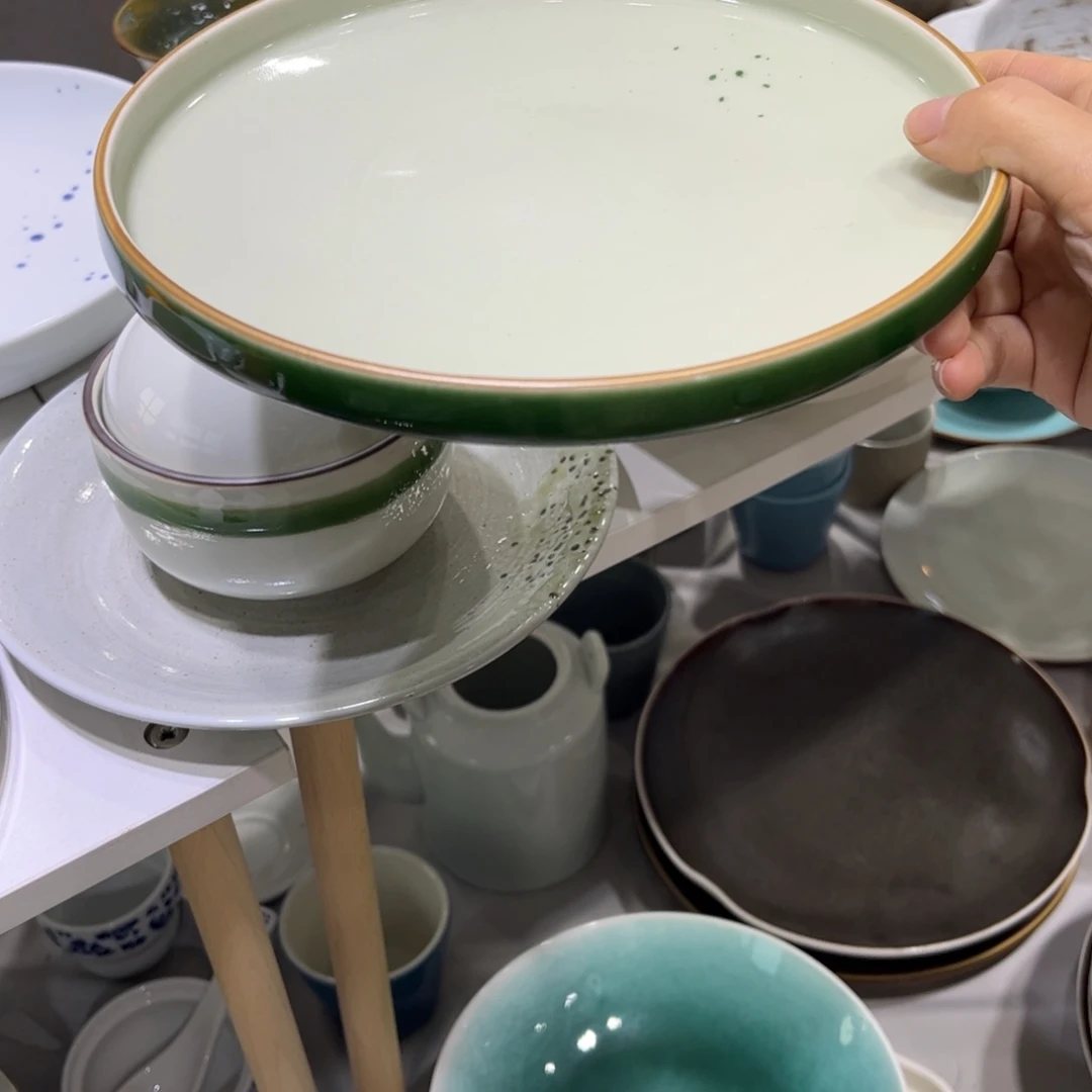 瓷景德镇粗陶复古盘碗微瑕