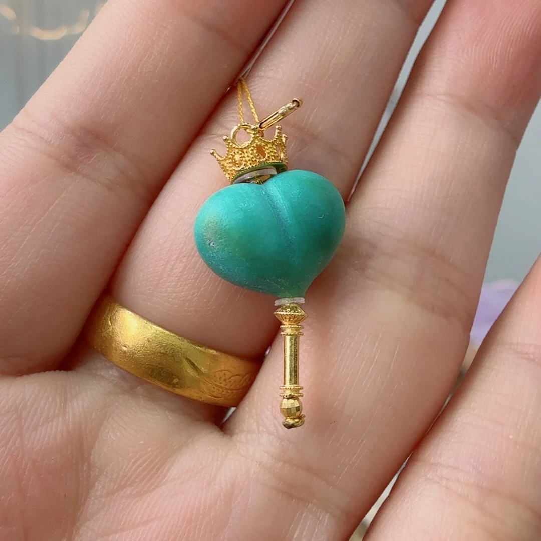 绿松石18K金镶嵌珠宝奇石