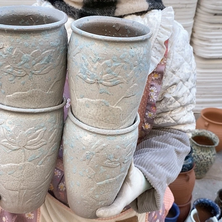 紫砂花盆瑕疵口12高20