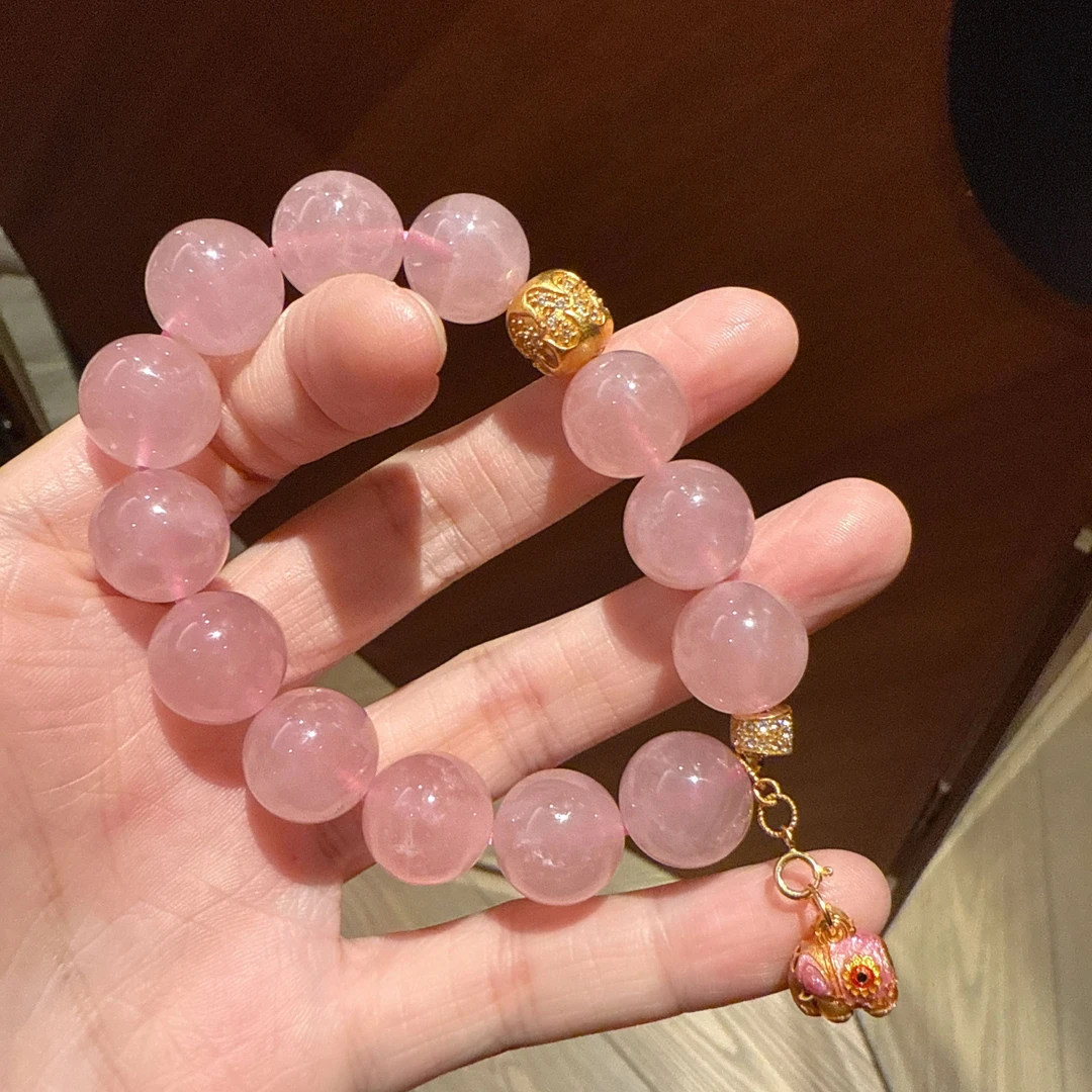 B211粉水晶未镶嵌手串