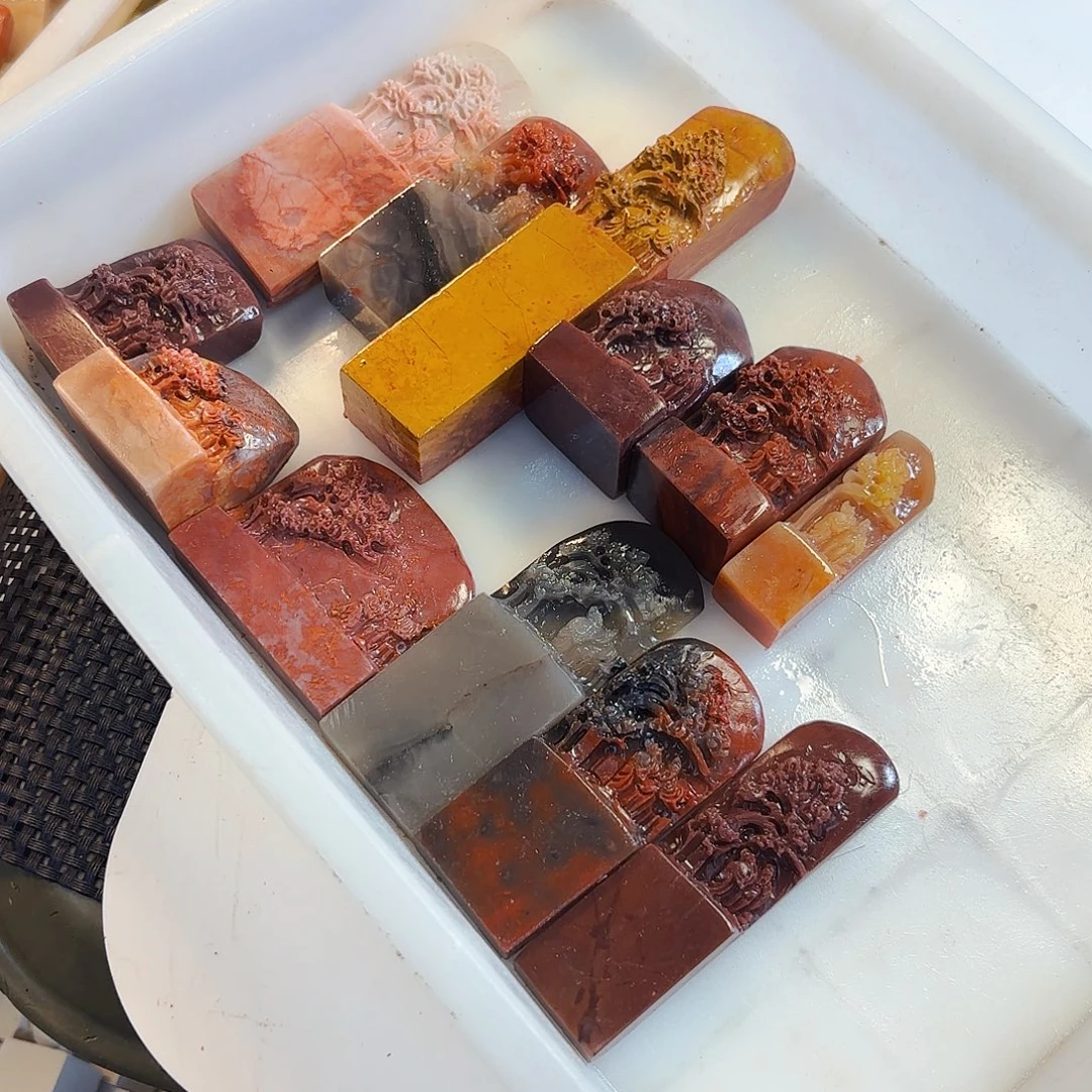 布***托寿山石印石苹果等新材料