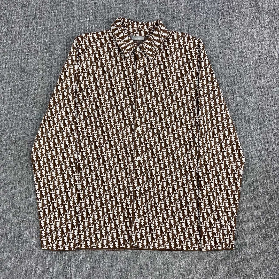 99新 DIOR/迪奥 250533/M码/老花Logo满印长袖衬衫