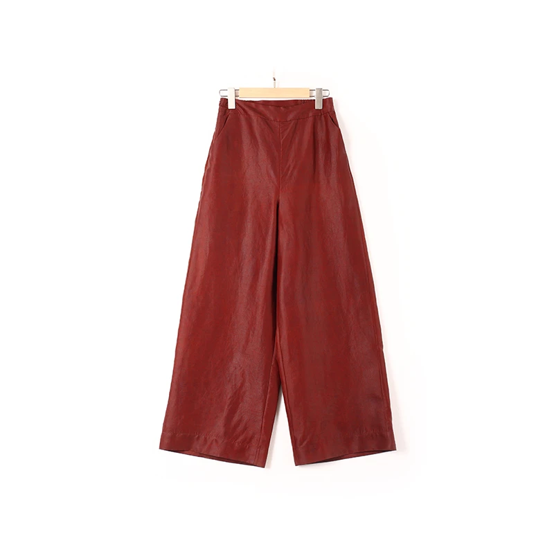 【澜亭絮絮】桑蚕丝香云纱龟纹老料显瘦小阔腿裤3212-1