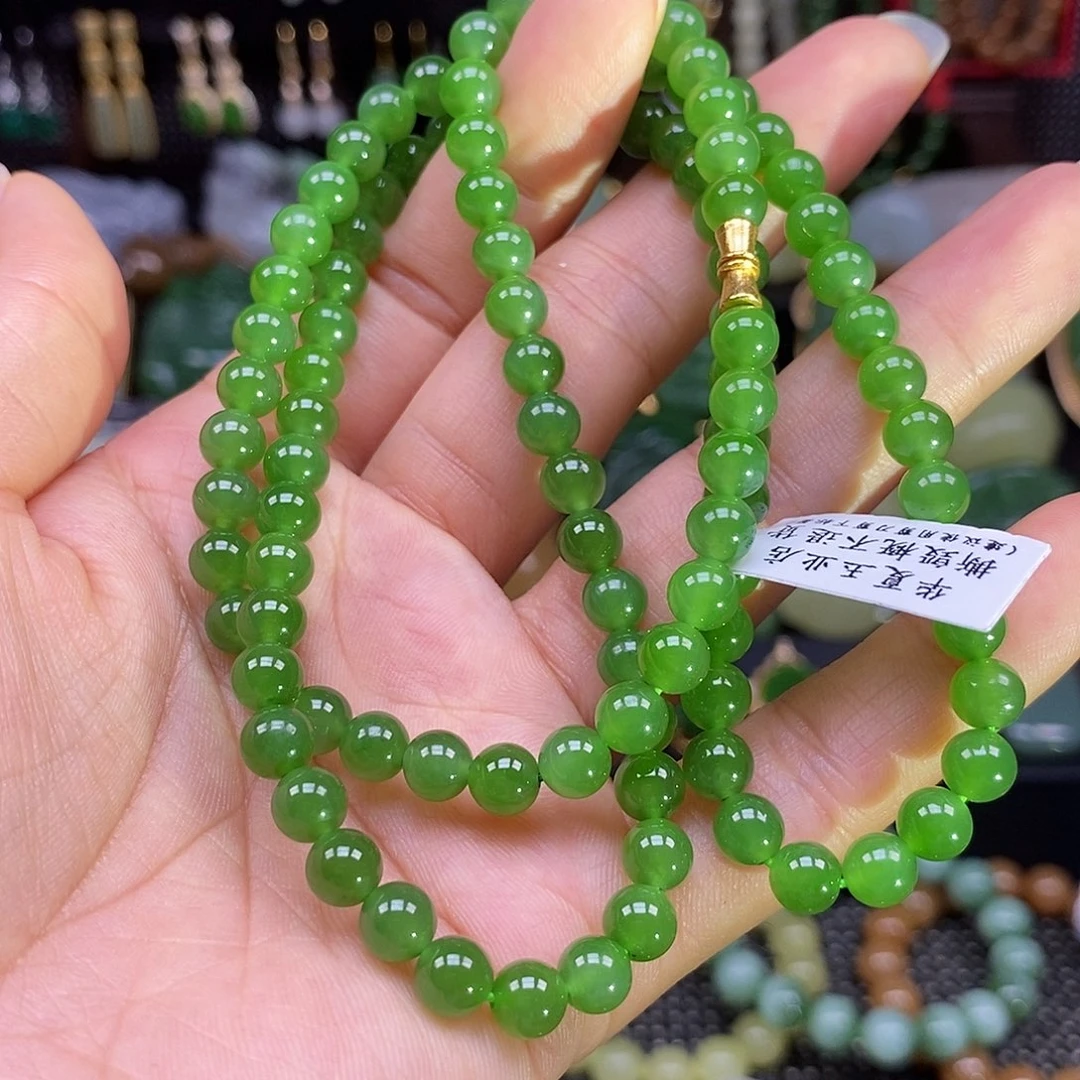 和田玉18K金镶嵌颈饰