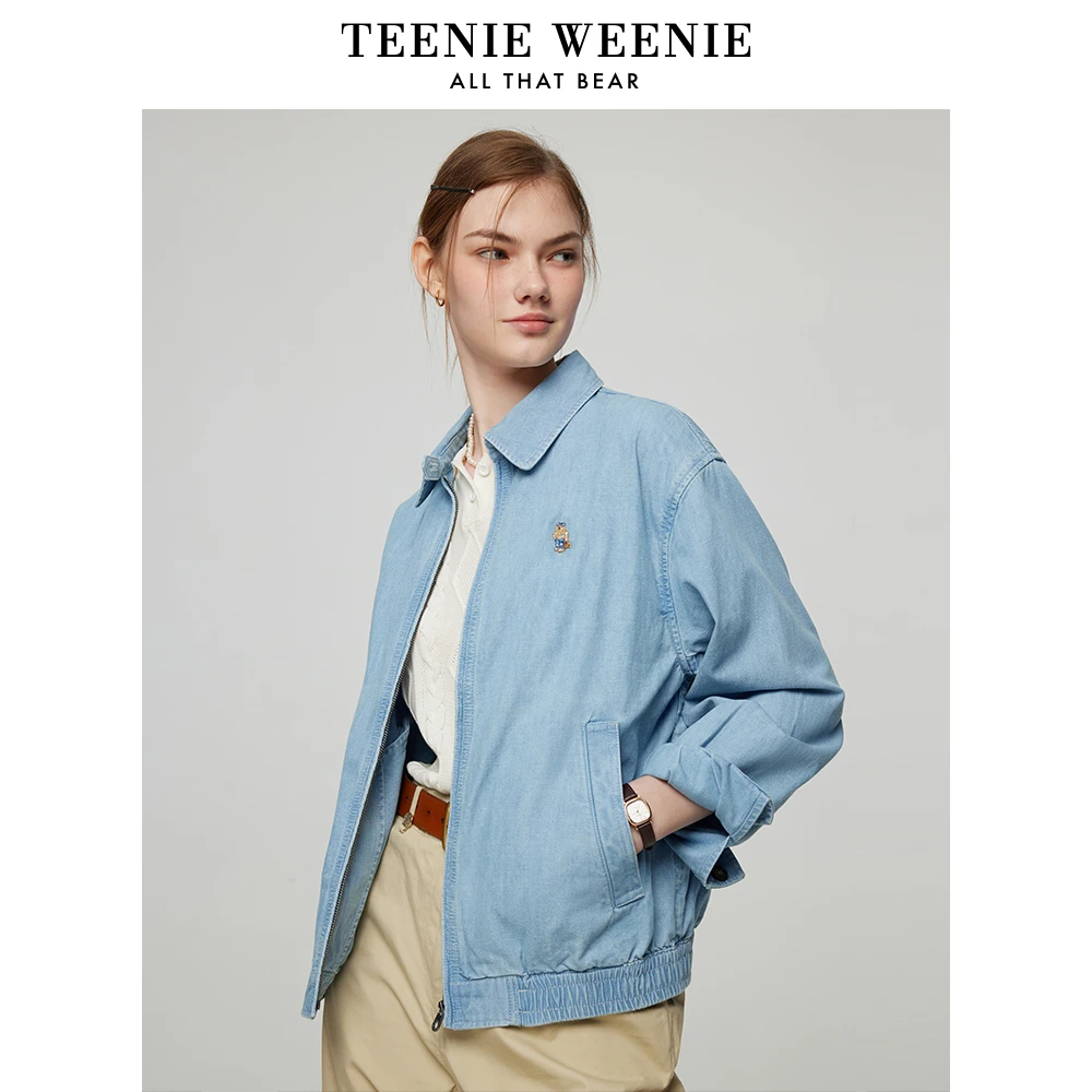 *TeenieWeenie小熊25春夏新款复古丹宁休闲牛仔外套女TTJE252301W