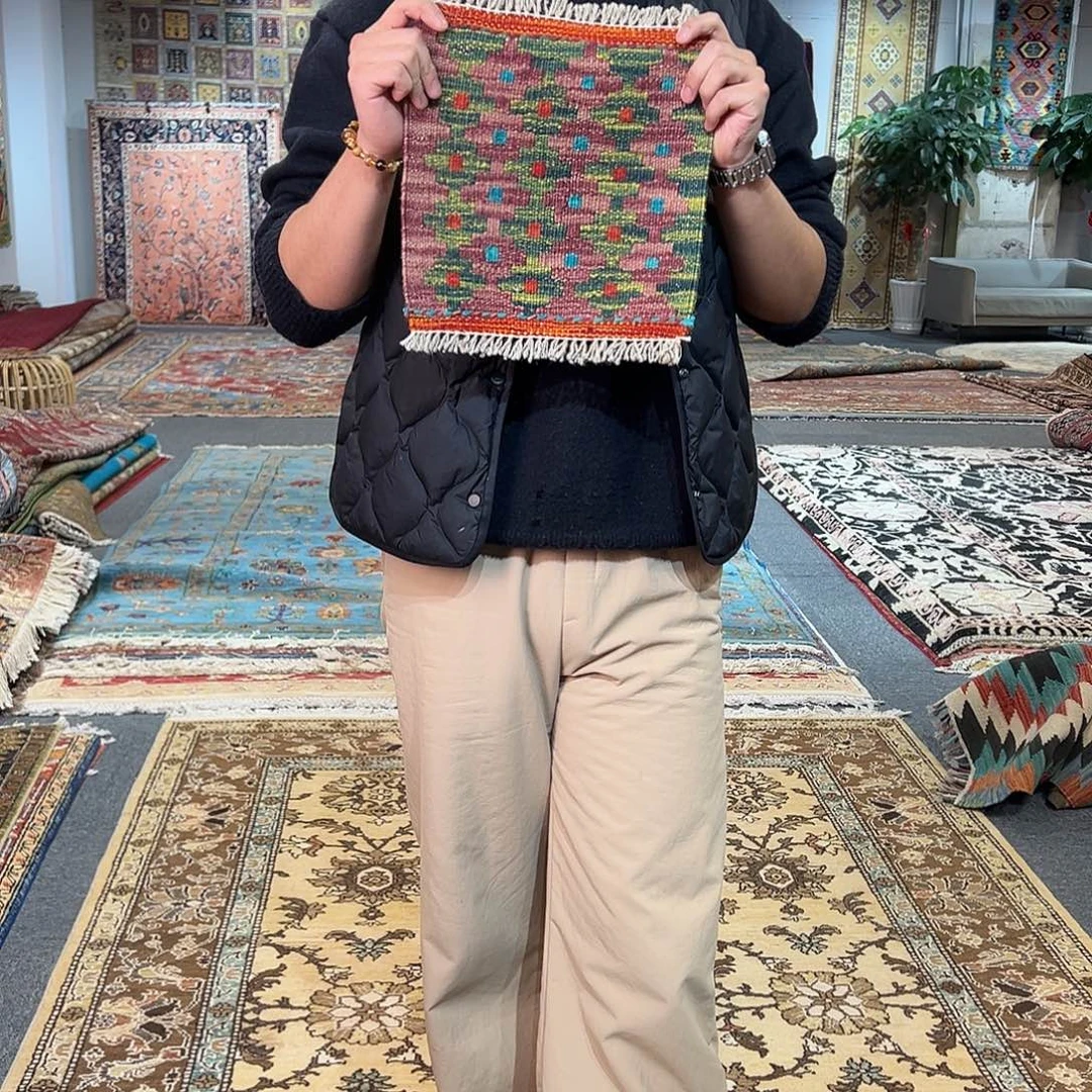 羊毛35x35左右阿富汗手工羊毛地毯