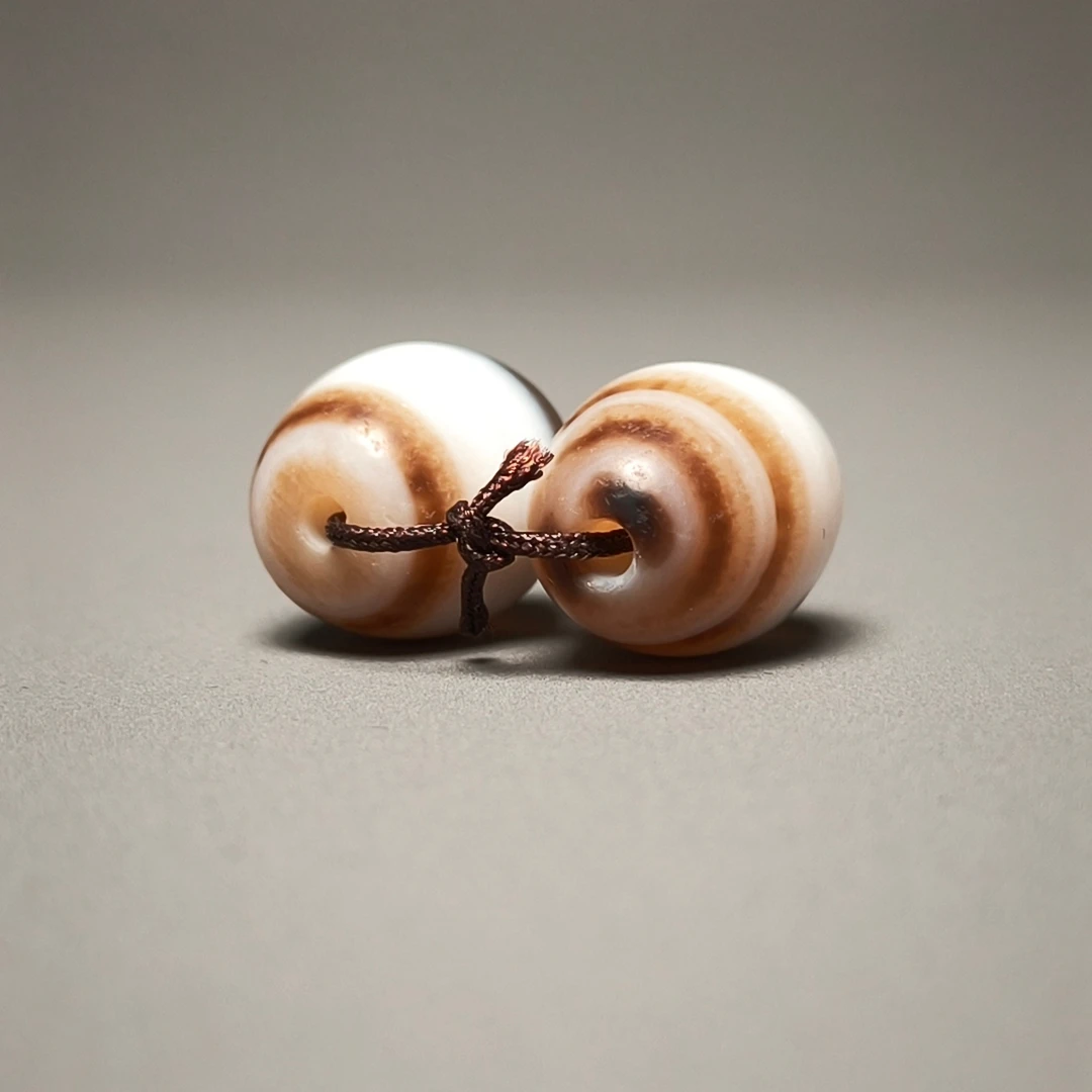 清代药师玛瑙对珠/DW501613/古玩/收藏/德州文物