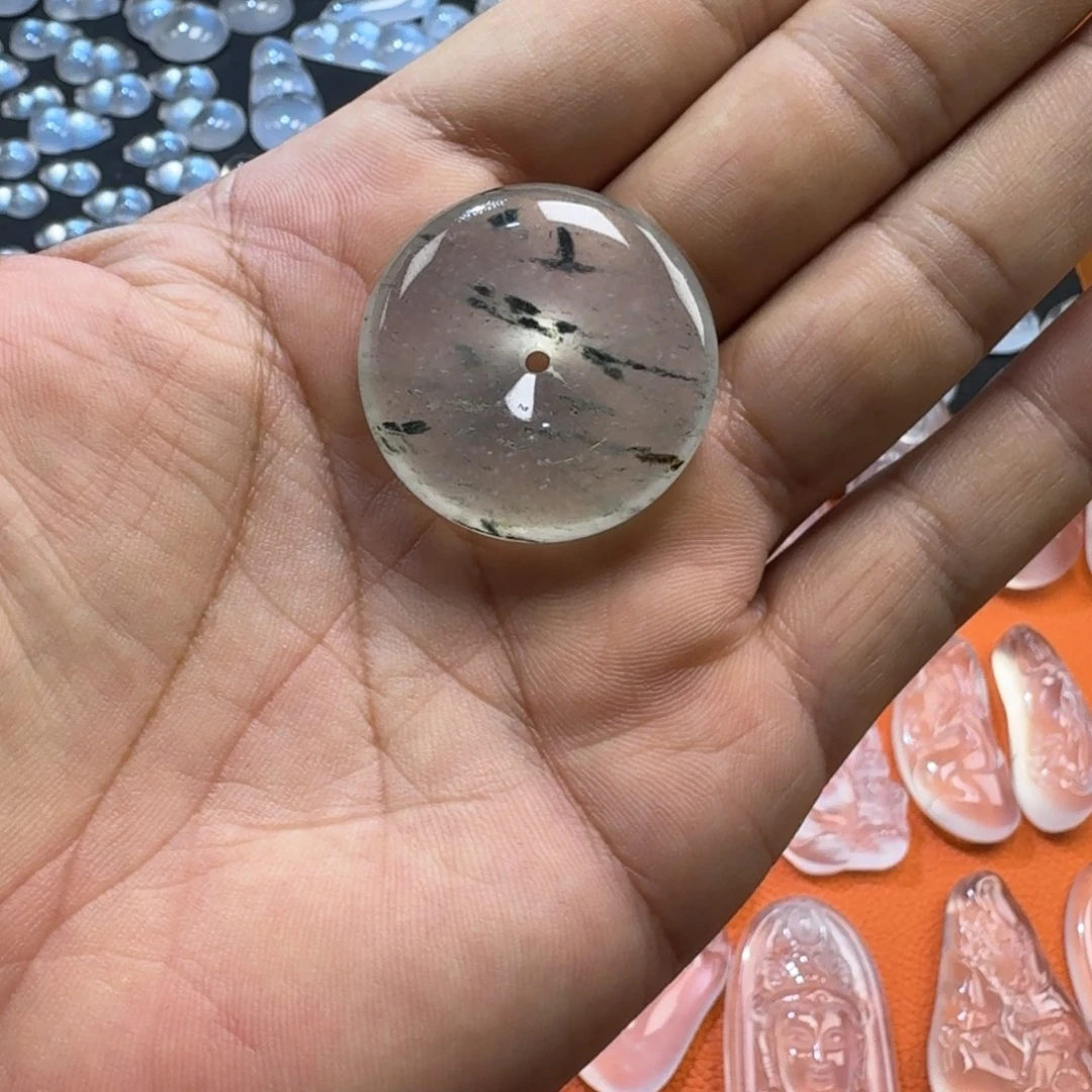 石英质玉未镶嵌吊坠(不含链)平安扣