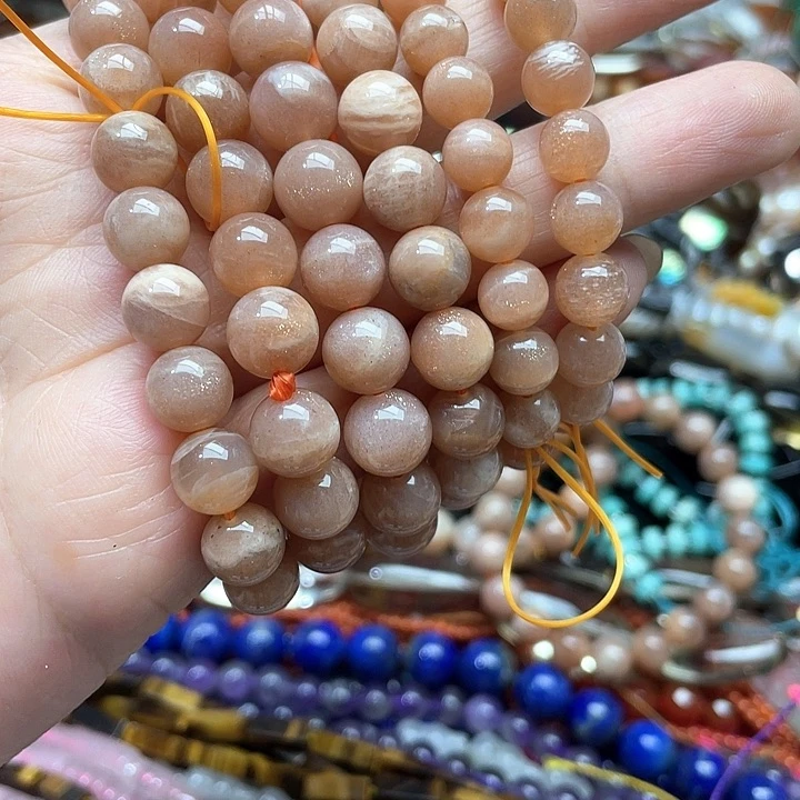 玛瑙/玉髓合金珠宝半成品一条7-8m太阳石手串