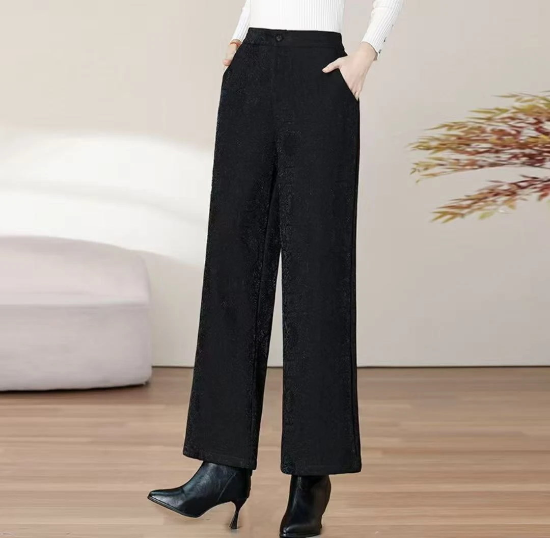 【香菱】2025新款冬季新中式阔腿裤加绒减龄气质款1518A