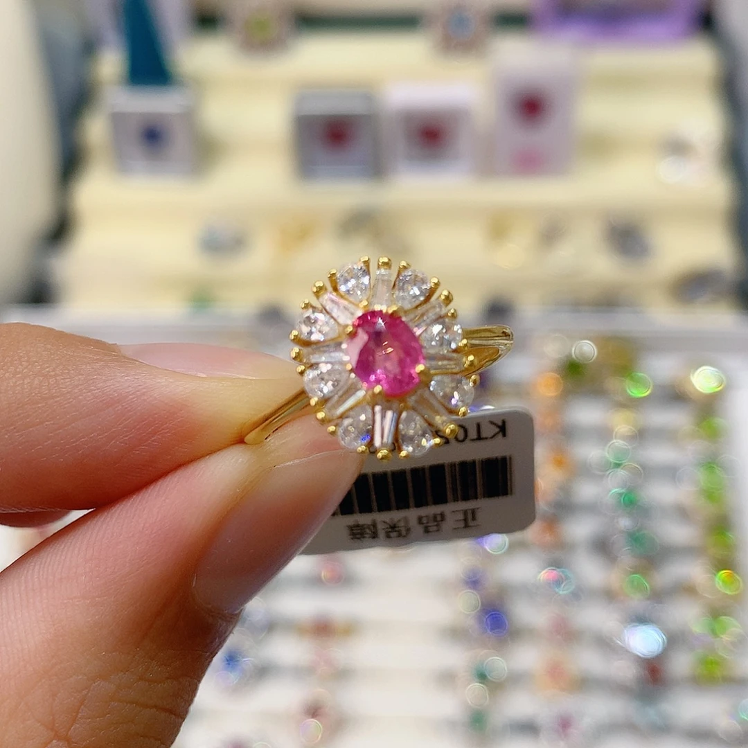 戒指银S925镶嵌尖晶石