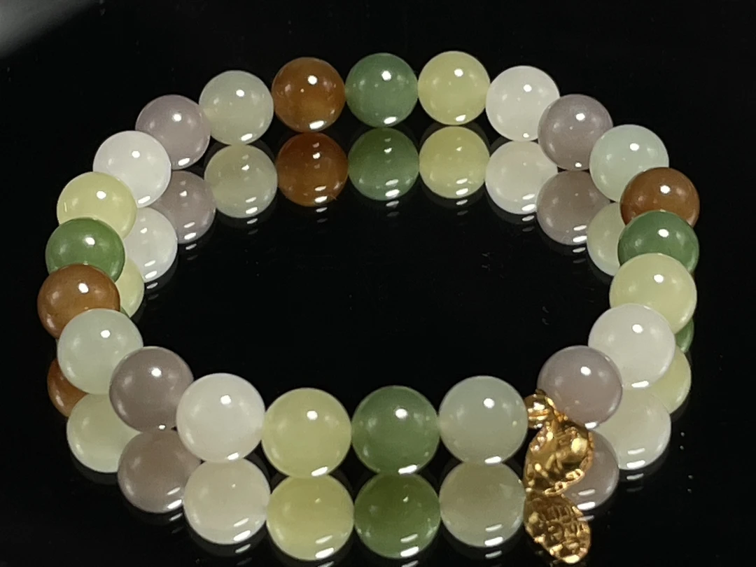 「玉见珠宝甄选」天然和田玉多宝手串吉祥如意时尚百搭玉手串