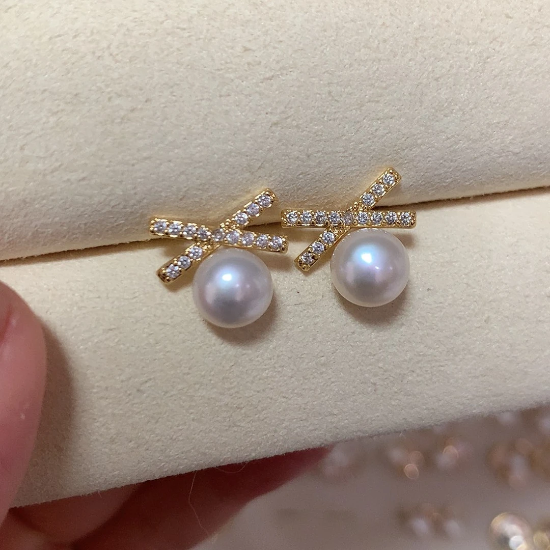 淡水珍珠耳饰合金