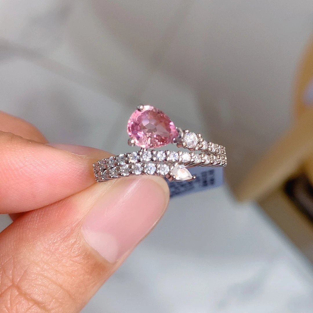 碧玺戒指戒指银S925镶嵌