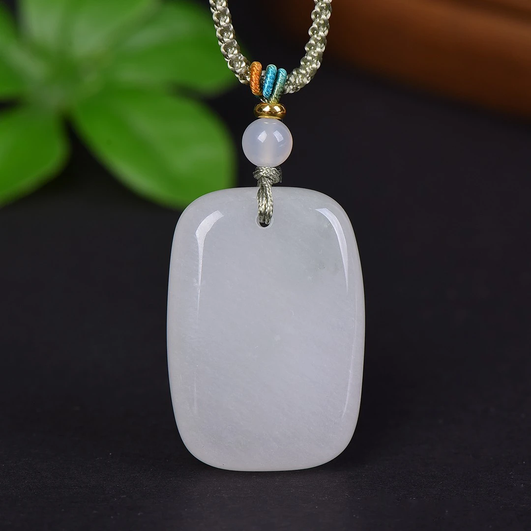 天然精品天山翠平安无事牌挂件吊坠