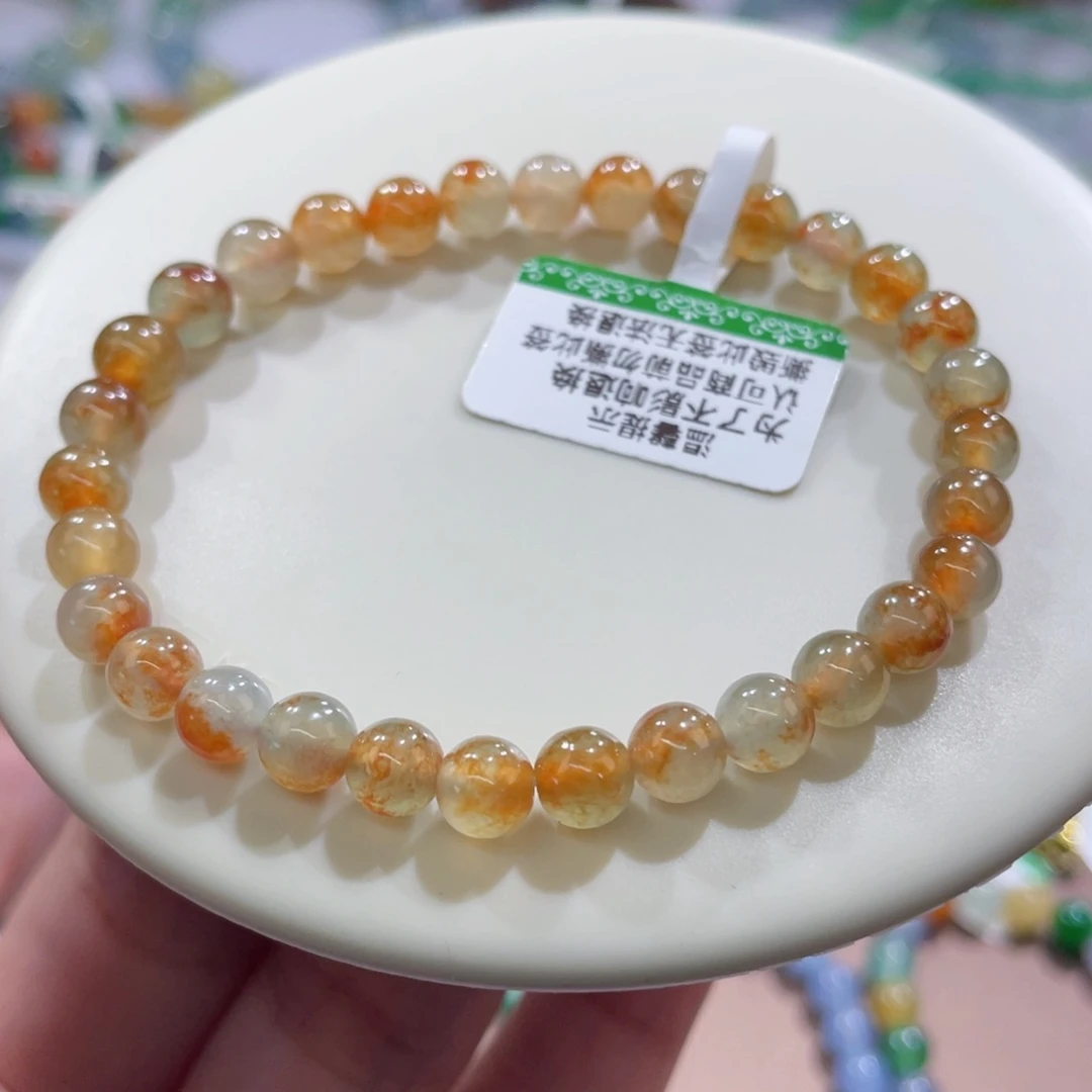 未镶嵌手链翡翠枫叶红卡5.6-6.4