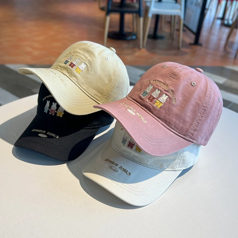 2025网红新款刺绣棒球帽春夏季防晒休闲帽百搭显脸小软顶鸭舌帽子