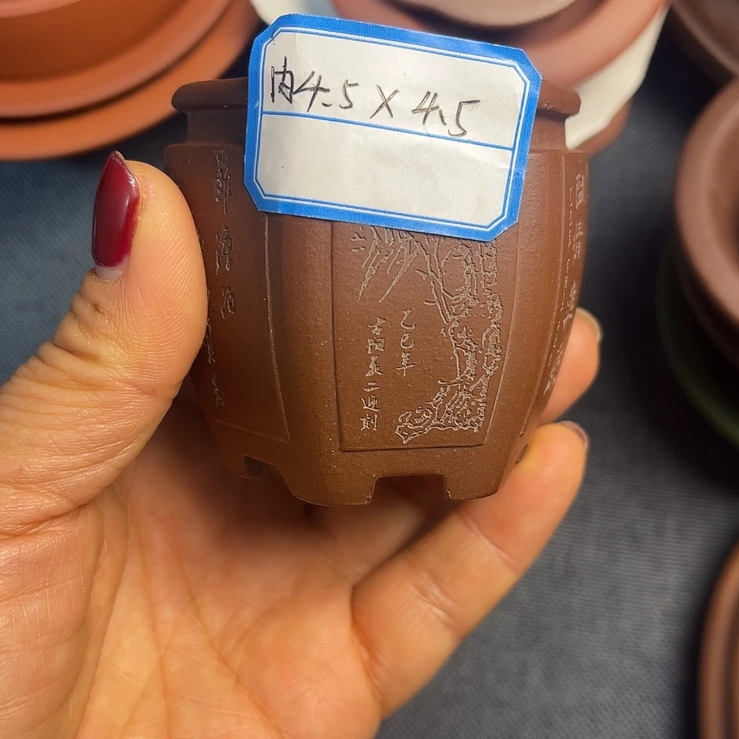 宫灯小六当紫砂盆景盆