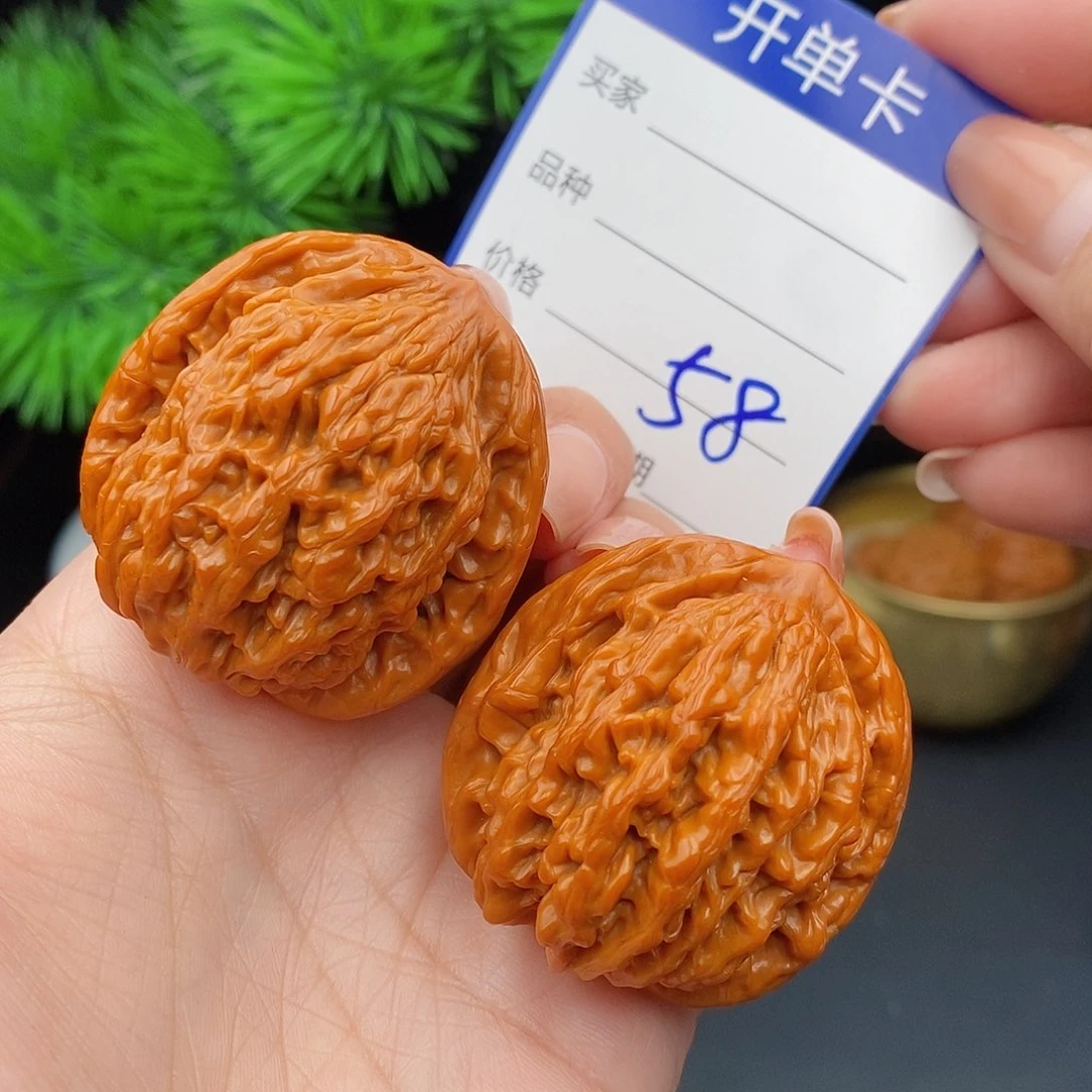 文玩核桃把件41虎头58