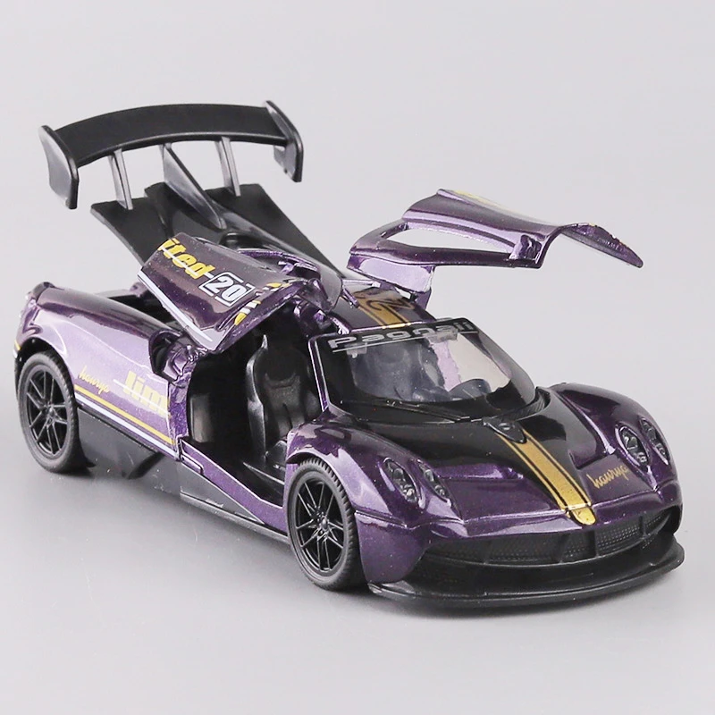 帕加尼1:36合金跑车模型金属回力小汽车三开门玩具车赛车摆件礼物