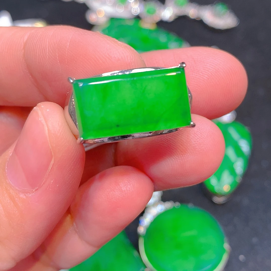 吊坠(不含链)银S925镶嵌翡翠翡翠