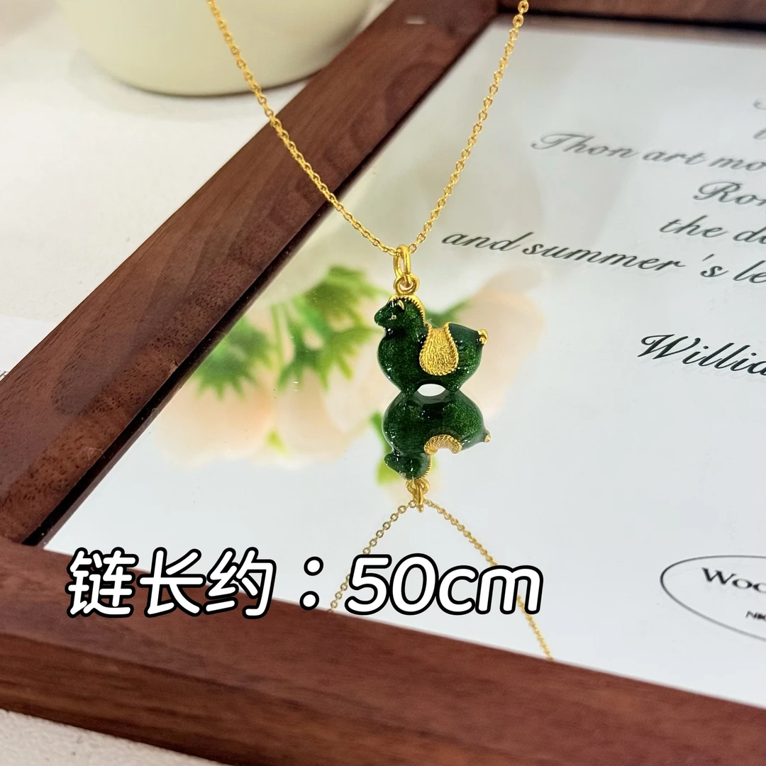 铜合金项链 XL-158唐宫夜宴联名珐琅唐彩墩墩马个性项链