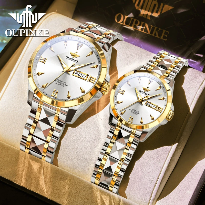 瑞士名表欧品客手表经典百搭情侣对表防水全自动机械表时尚情侣表