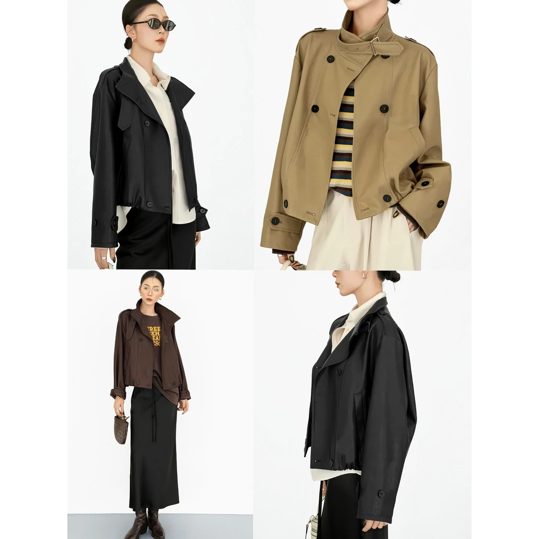 尼采官方直营｜回归经典｜机车夹克小个子百搭宽松皮衣外套90310