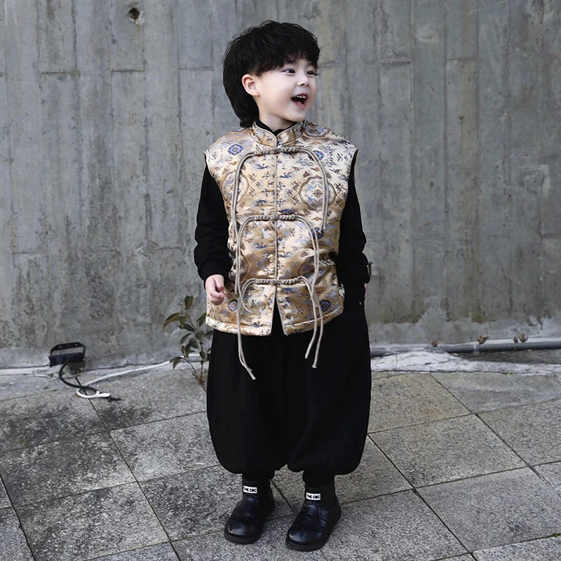 【现货】Jimmy妈童品 人间富贵 冬季新款儿童新中式国风夹棉马甲