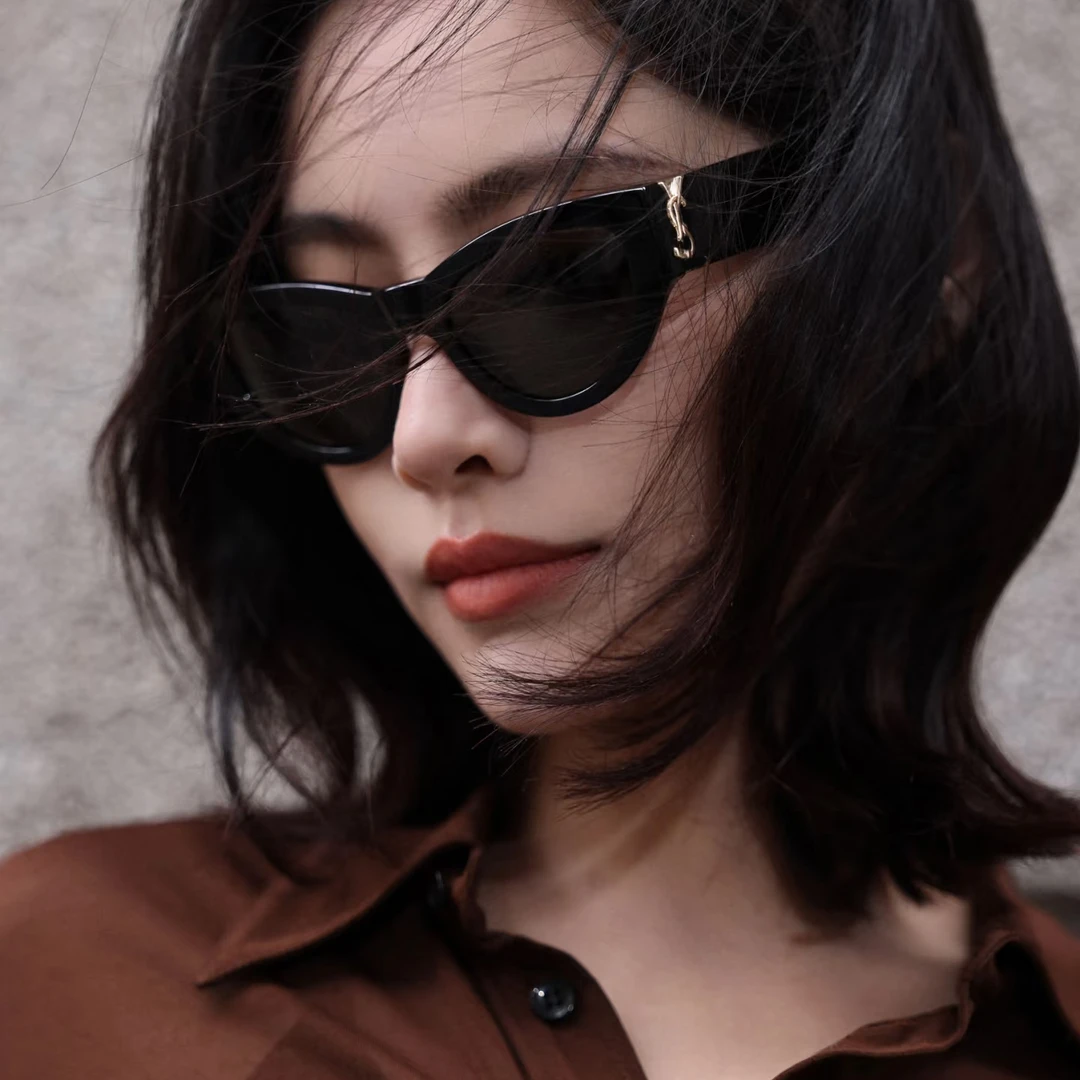 中框猫眼女王风网红明星同款时尚防晒高清太阳镜墨镜百搭男女同款