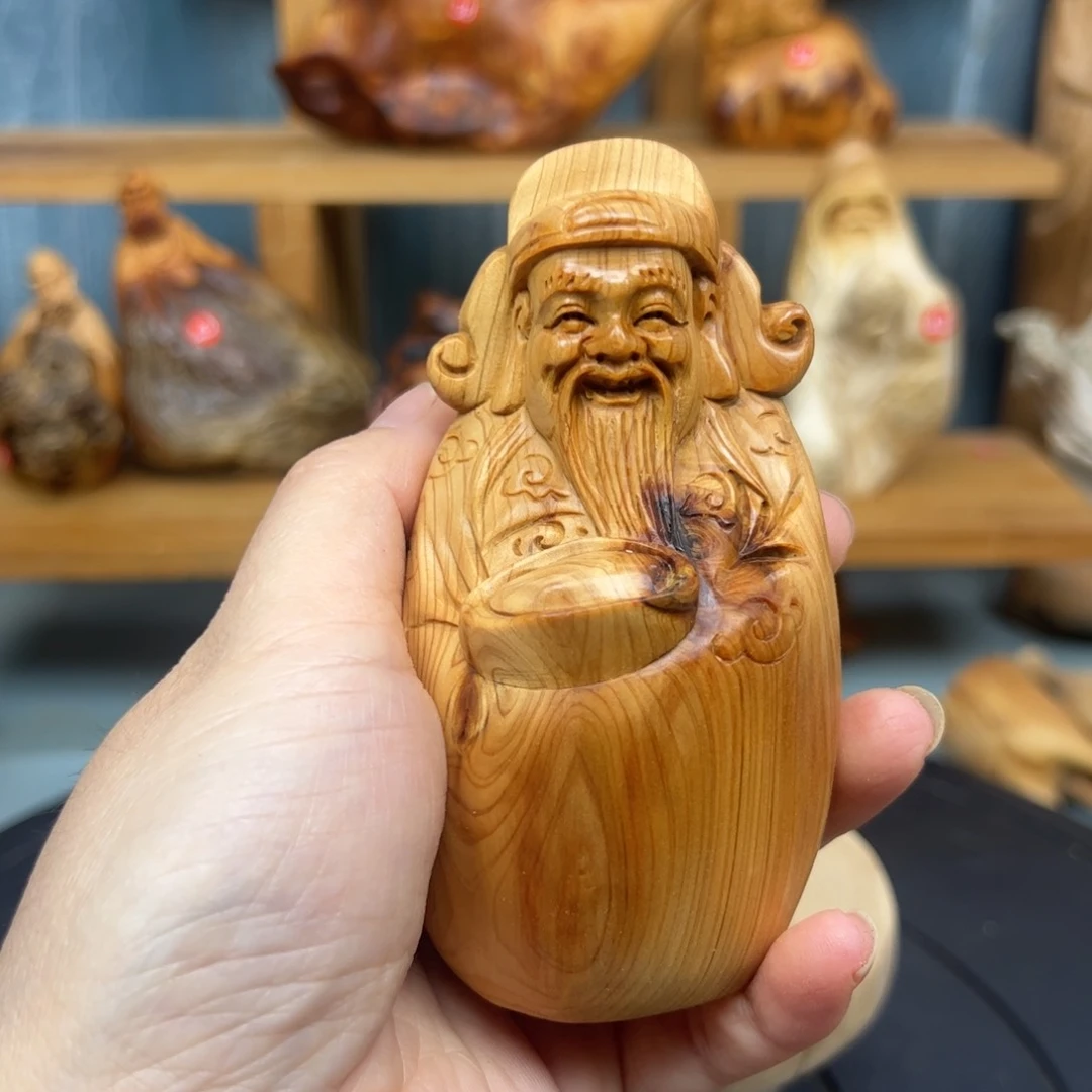木深**鱼崖柏木摆件手把件