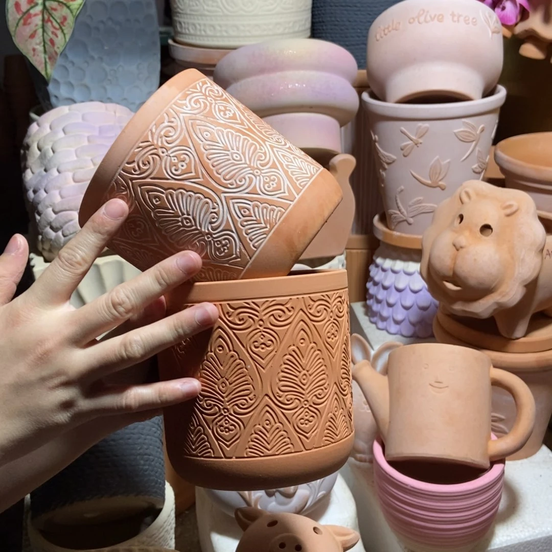 12×12几何直筒复古+红陶2个