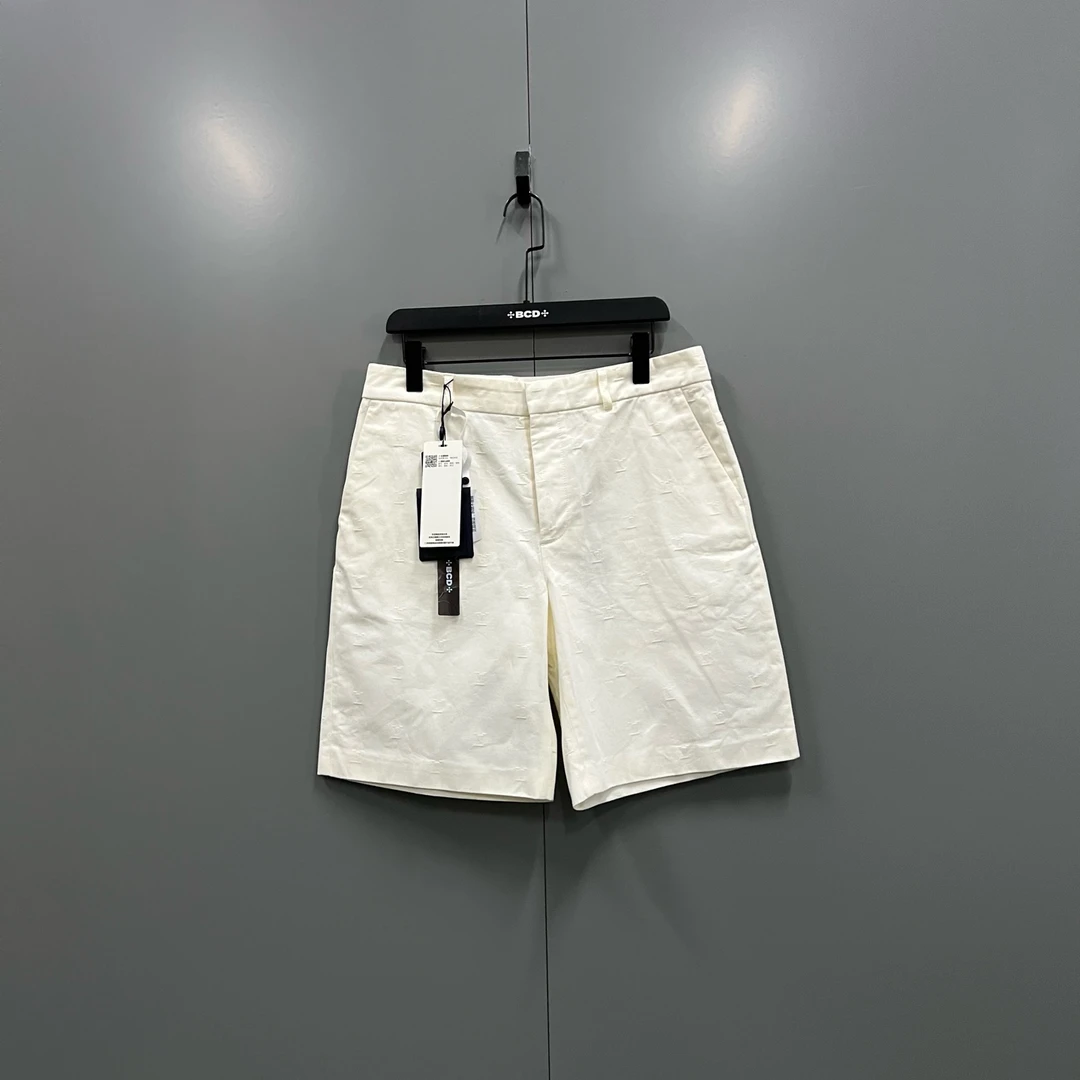 未使用 LouisVuitton/路易威登 y14 米白色刺绣logo短裤48 017330