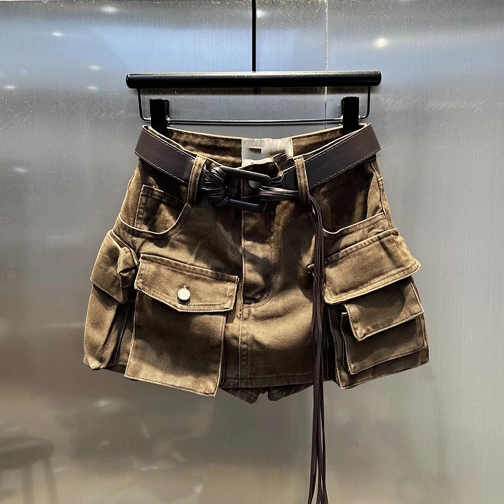 【现货】工装休闲个性短裙女秋冬新款高级感显瘦减龄洋气气质A字裙