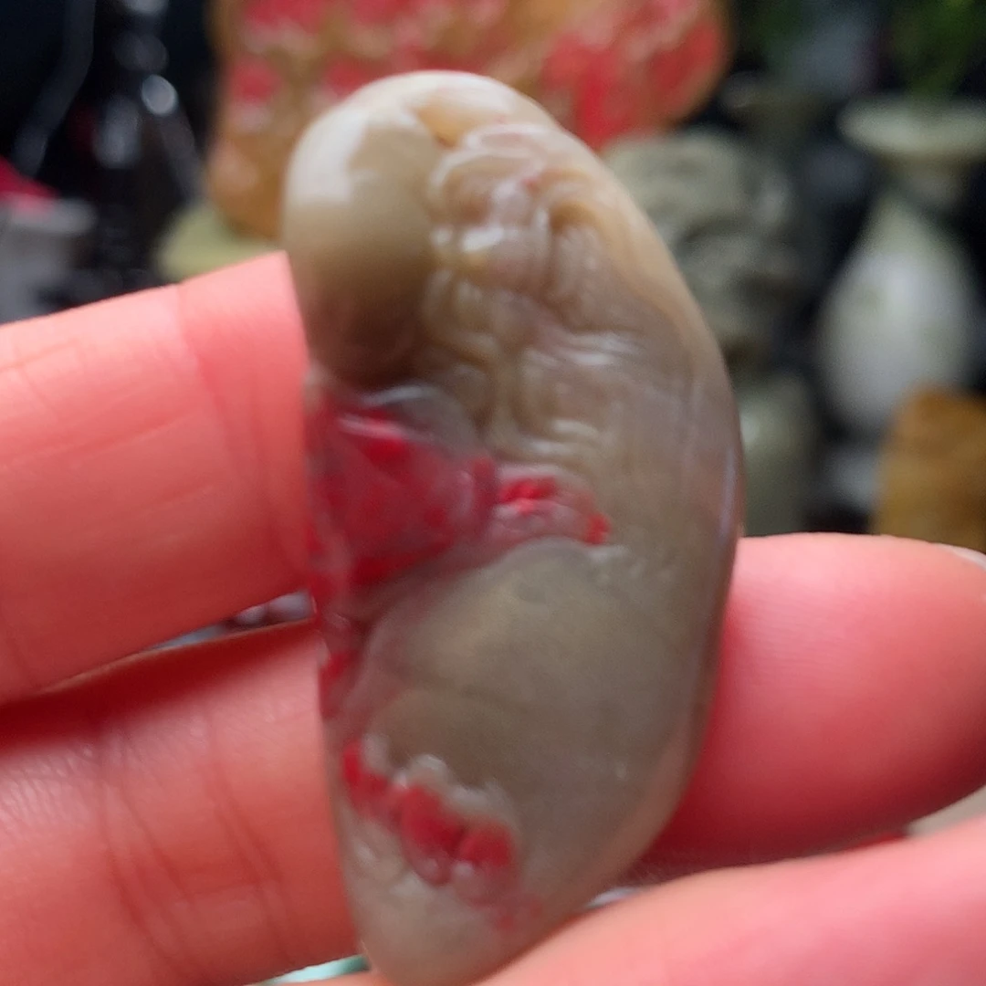 昌化石鸡血石寿星精品挂件