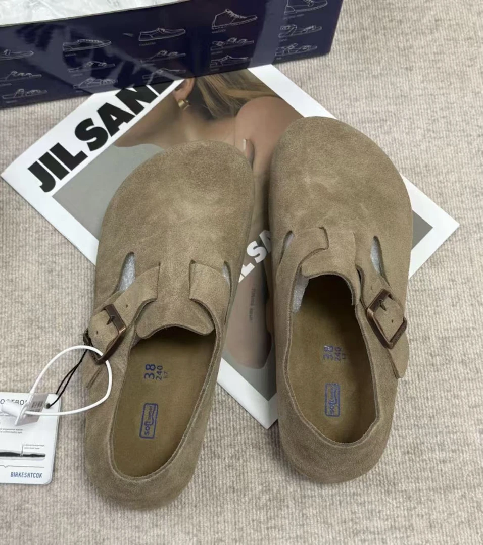 boston德国出口原单重工头层厚牛皮勃肯全包男女同款透气