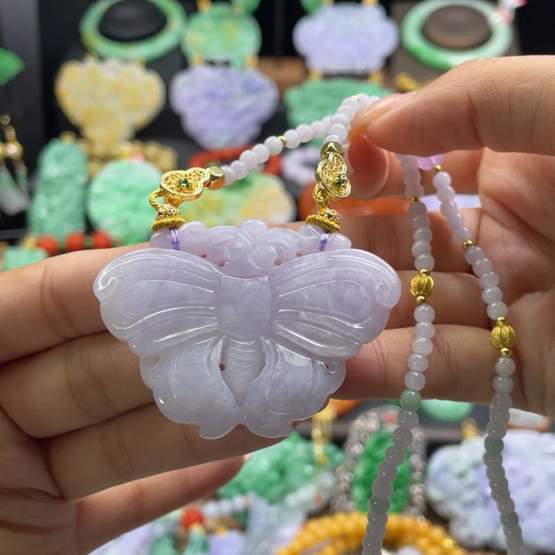 翡翠未镶嵌颈饰代编织