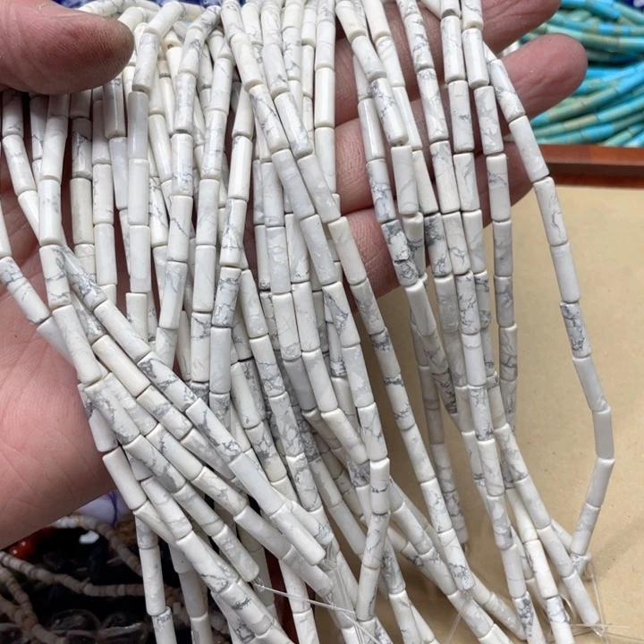 玛瑙/玉髓合金珠宝半成品一条4x13mm白松管珠