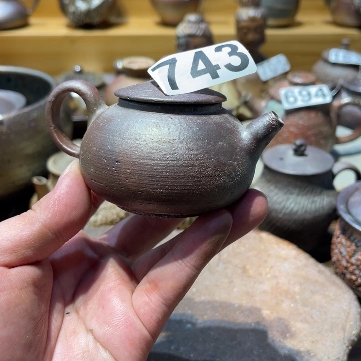手工制作柴烧茶壶743